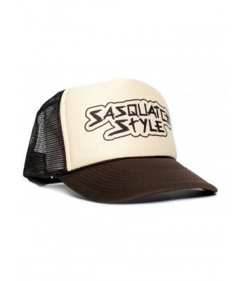 Sasquatch Style Gone Squatchin trucker hat One-Size Unisex Multi Color Selection - Tan/White/Brown - CA12O32JGNF