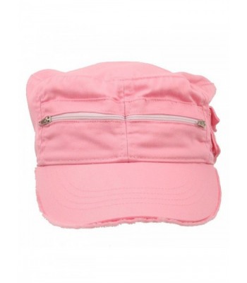 Zippered Enzyme Army Cap Pink Solid in Women's Baseball Caps