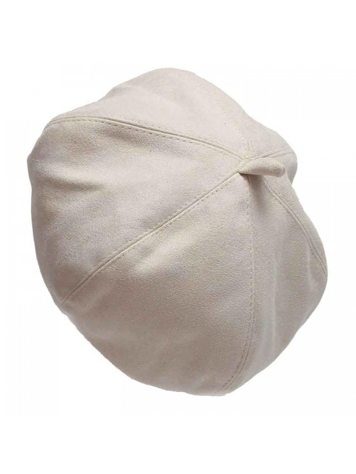 Pikolai Women New Suede Fabric Fashion Casual Beret Hats - White - C612NGY7TTK