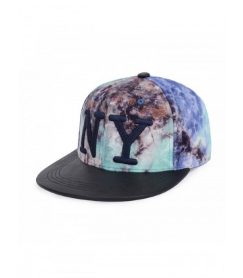 Hatphile Mens Womens Trends Fashion Snapback - Ny Tie Dye Pu Visor Blue - C1129P03Y2N