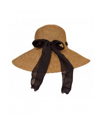 Ladies Brown Hat / Black Scarf Through Eyelets - CU113ZCW54L