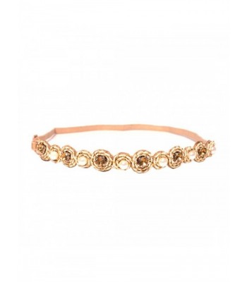 Mia Embellished Headband Beautiful All Measures Approximately - Beige- gold- faux pearls. - C0121NAAEAP