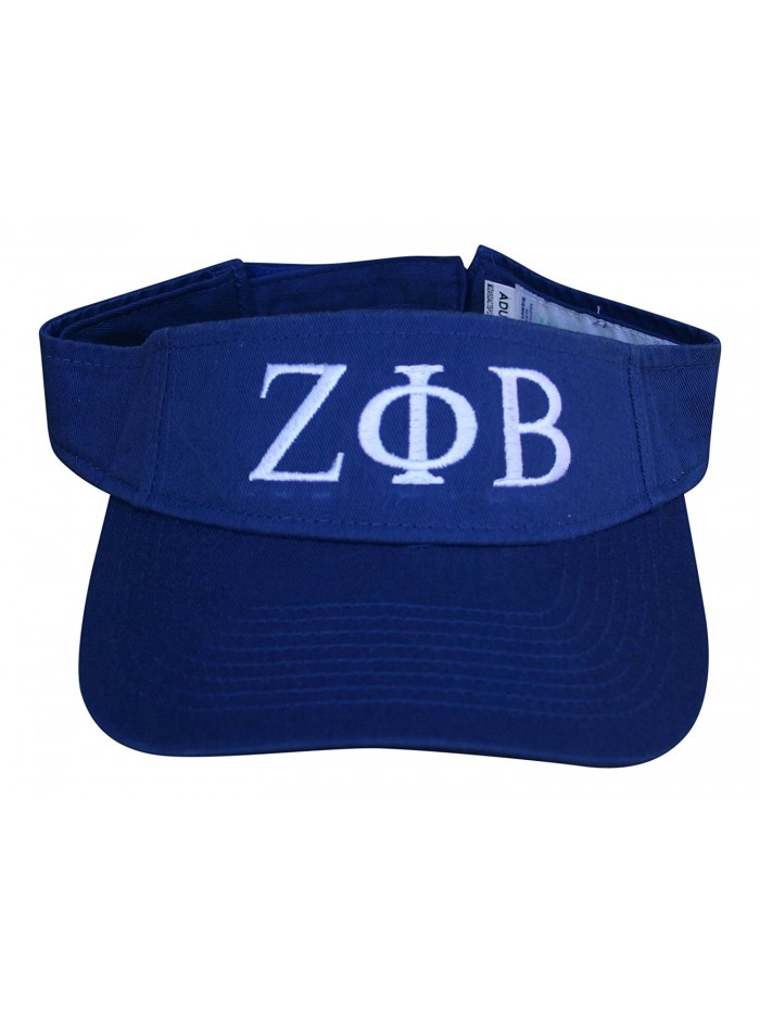 Mega Greek Womens Zeta Phi Beta Visor - Royal Blue - C212IU21V4F