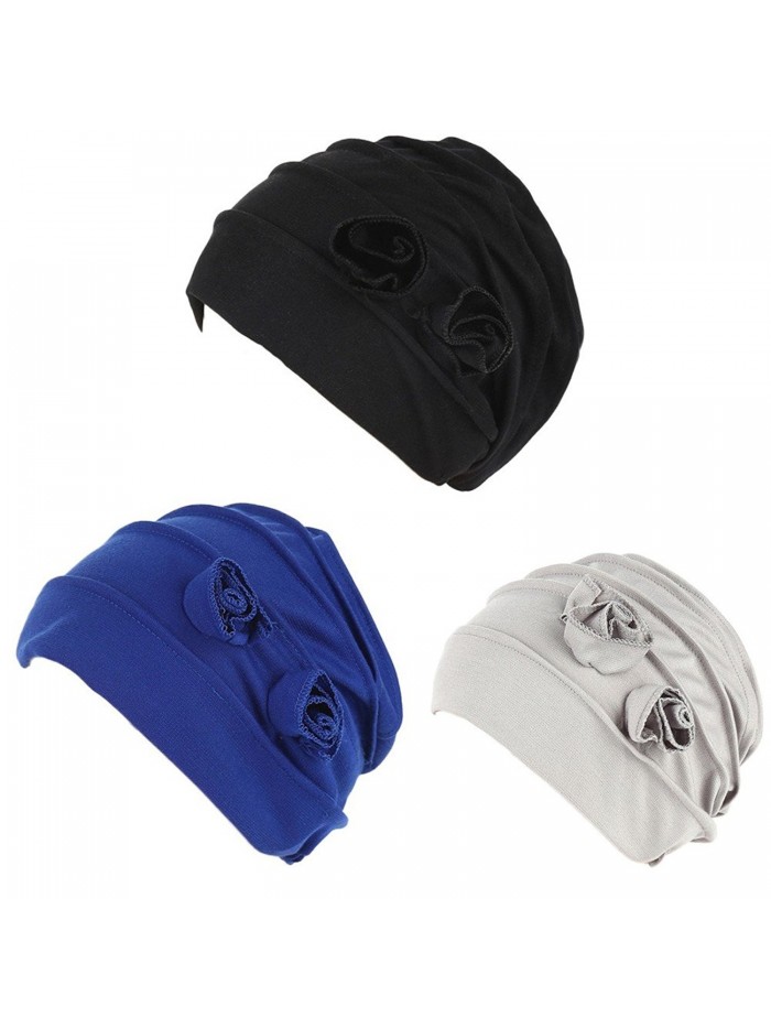 Nanxson Flowers Stretch Headwear WJW0068 - Black+royal Blue+grey(pack of 3) - CP184DTTAY5