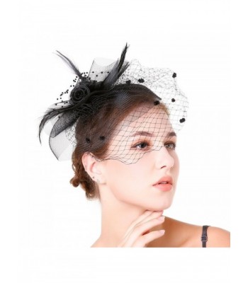 Fascinaor Feather Wedding Party Balck in Women's Headbands in Women's Hats & Caps