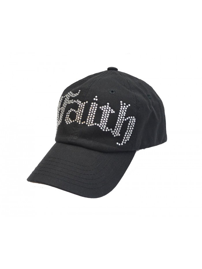 Faith Sparkling Crystal Rhinestone Trendy Baseball Hat - CI113DDUIH3