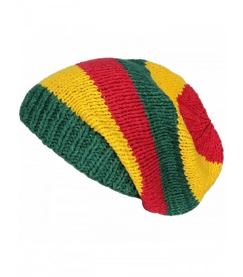 Asian Idyllica Handmade Crochet Knit Beanie One Size Multicoloured Rasta 101 - C911DCQ07NV