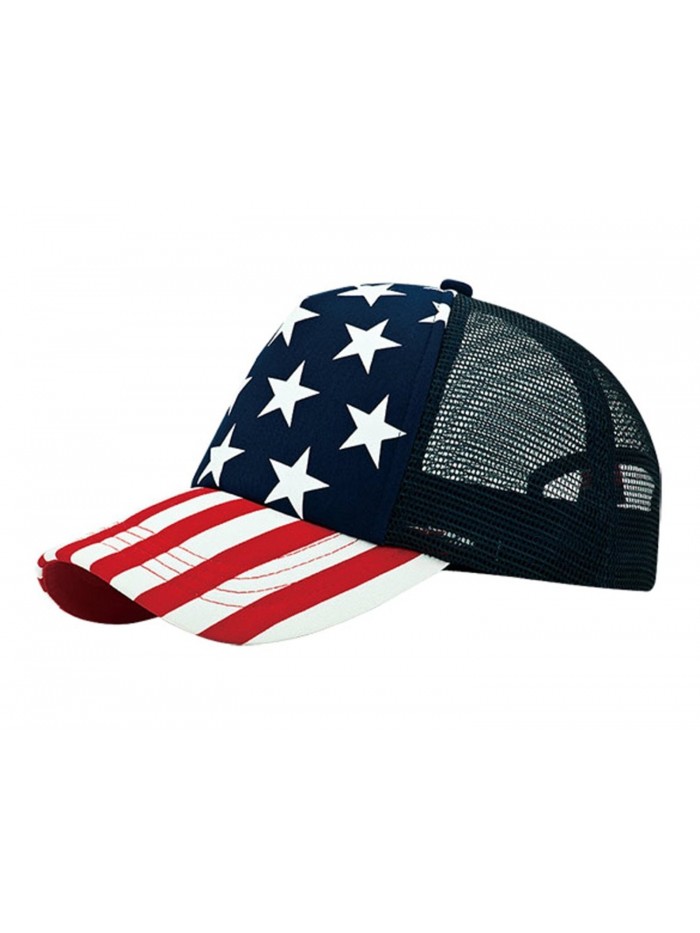 WP 5 Panel Foam Trucker USA Flag Stars and Stripes Cap - CG11VTT4SGF