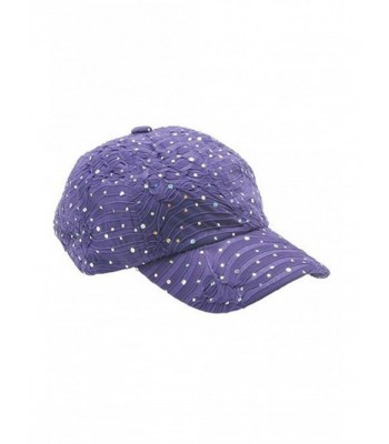 Glitzy Game Crystal Sequin Trim Women's Adjustable Glitter Baseball Cap PURPLE - CU11U7YJ5AL