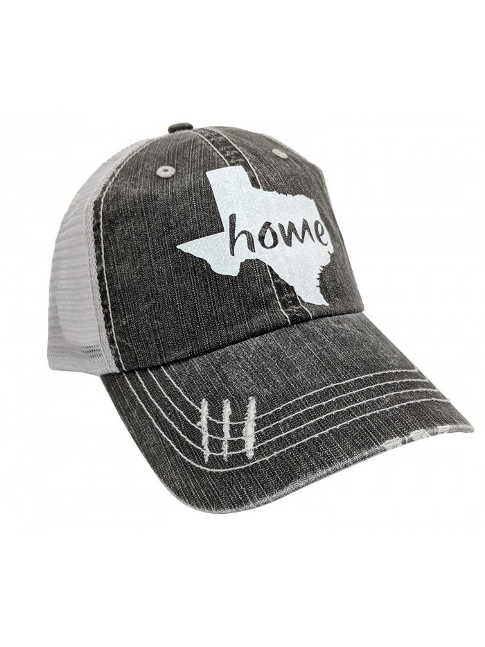 Loaded Lids Women's Texas Home Bling Distressed Baseball Cap - Grey/White - C2182H2HOGL