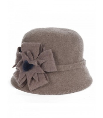 Fanny Vintage Women's Knitted Wool Felt Cloche Winter Hat - Khaki - CO127PX8F49