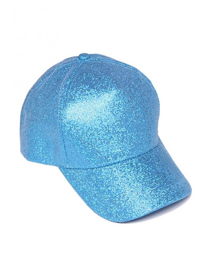ChicHeadwear Womens Fashion Glitter Baseball Cap - Turquoise - CW12I3TQ7G7