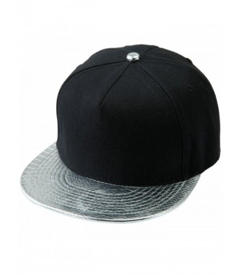 Samtree Unisex Snapback Hats-Adjustable Hip Hop Flat Brim Baseball Cap - 04-silver & Black - CJ17YII0A07