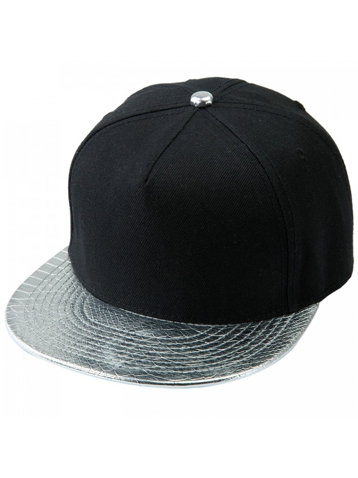 Samtree Unisex Snapback Hats-Adjustable Hip Hop Flat Brim Baseball Cap - 04-silver & Black - CJ17YII0A07