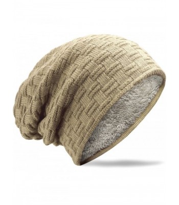 Grin&Bear Long Slouch Beanie with soft fleece lining M10 - Beige - C512MPJWN4V