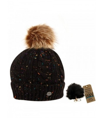 Womens Cable Slouchy Beanie Black - Black - CL12O7K00TA