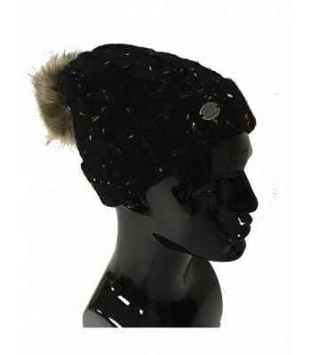 Womens Cable Slouchy Beanie Black