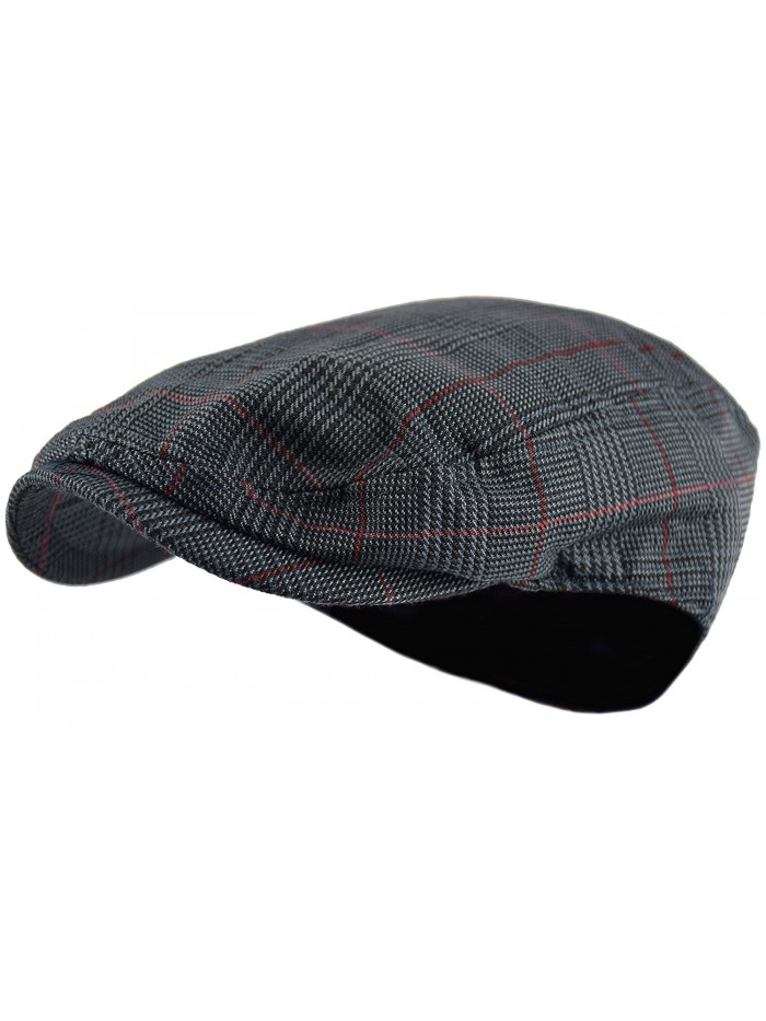 Men's Classic Herringbone Tweed Wool Blend Newsboy Ivy Hat (Large/X-Large- Paisley Dk.Gray) - CF1866HHXEO