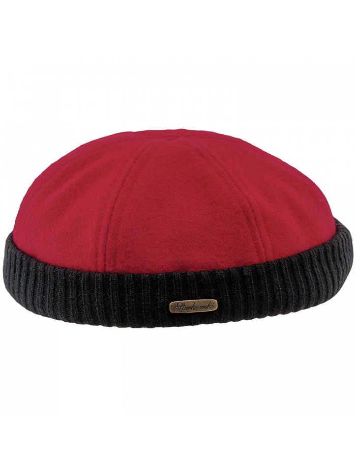 Sterkowski Wool Beanie Docker Cap - Red/Black - CI188QWMLK9