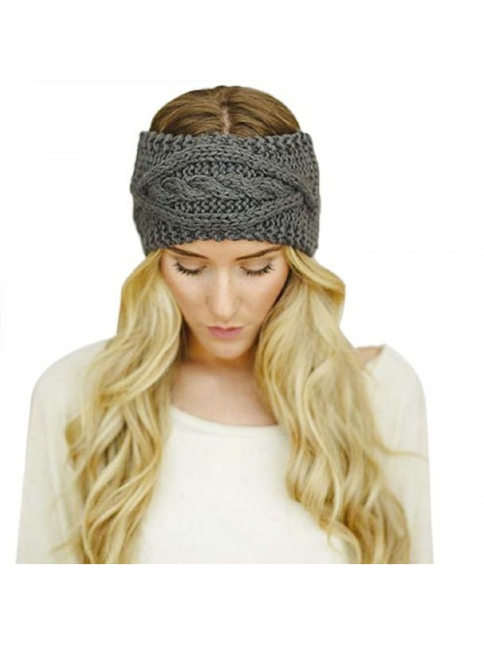 AutumnFall Knitted Headwrap Headband Ear Warmer Hair Muffs Band Winter Designer Style & Quality - Dark Grey - C2128WK8JVN