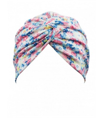 TFB.Love Women Pleated Ruffle Stretch Turban Hat Hair Wrap Cover Up Sun Cap - Multicolor 03 - CL182G0CX7I