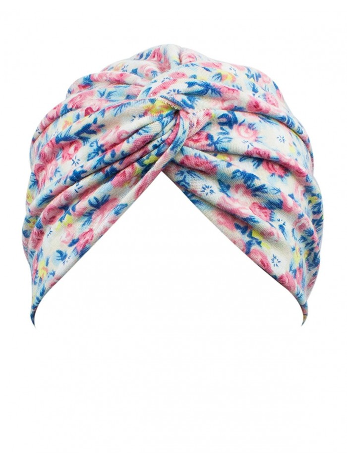 TFB.Love Women Pleated Ruffle Stretch Turban Hat Hair Wrap Cover Up Sun Cap - Multicolor 03 - CL182G0CX7I
