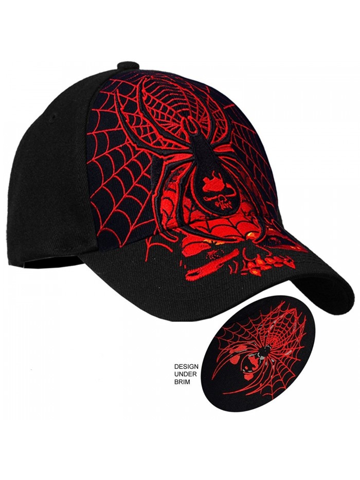 Hot Leathers Black Widow Ball Cap in Black - CU12GZEEPFH