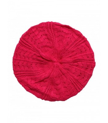 Hip Slouchy Lightweight Knitted Beanie - Hot Pink - CQ11JDQ3MFT