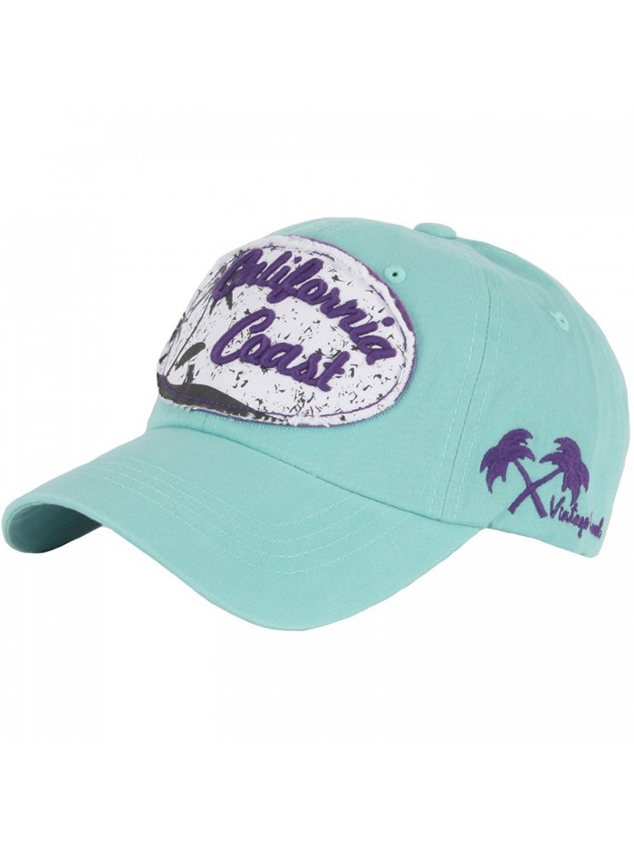 RaOn B157 California Coast Beach Lettering Summer Club Ball Cap Baseball Hat Truckers - Mint - C012HPJLUVX