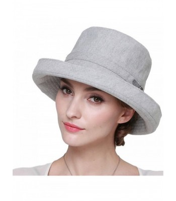 LITHER Women's Sun Protective Cotton Bucket Hat for Summer Beach Hat - Grey - CS17YYG04IL