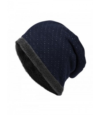 Tuscom Outdoors Winter Knit Velvet Ski Hat Braided Headdress Cap(29&times23CM) - Navy - C712NE2ZDE3