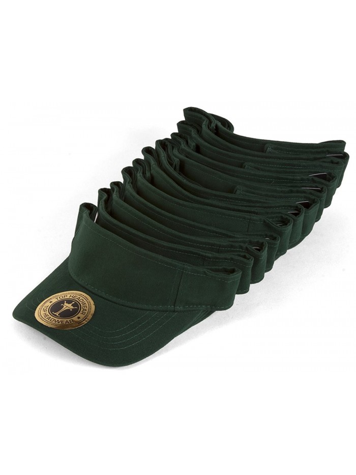 Blank Adjustable Visors - 12-Pack - Forest Green - CA11NSK2EHD