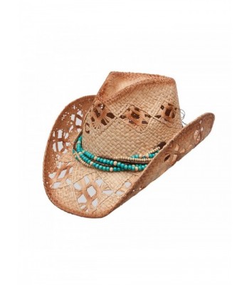 Charlie 1 Horse Women's High Strung Vented Raffia Hat With Twisted Bead Band - Brown - C411RWCABNL