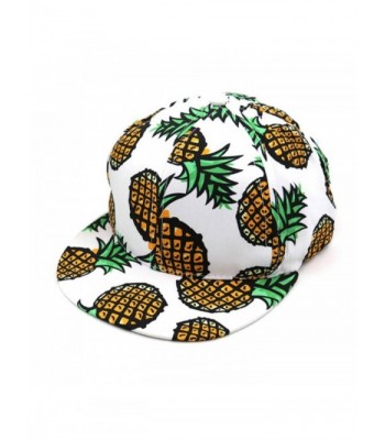 Kemilove 1PC Pineapple Snapback Bboy Hat Adjustable Baseball Cap Hip-hop Hat Unisex - White - CC12IFTX26X