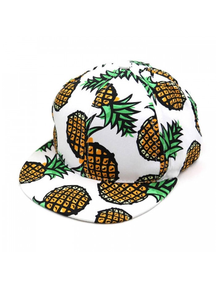 Kemilove 1PC Pineapple Snapback Bboy Hat Adjustable Baseball Cap Hip-hop Hat Unisex - White - CC12IFTX26X