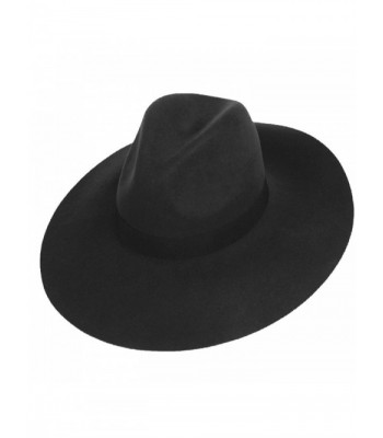 Big Brim Wool Felt Fedora - Black - C2129SN343V