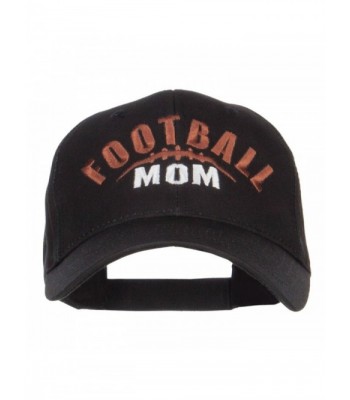 Football Mom Embroidered Organic Cotton Cap - Black - C212LJZ0FUV