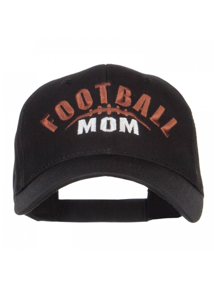 Football Mom Embroidered Organic Cotton Cap - Black - C212LJZ0FUV
