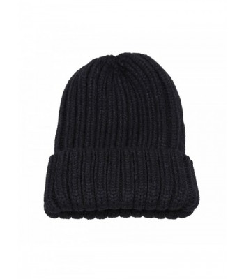 TINTAO Winter Thick Knitted Beanie Hat Soft Warm Twist Cap B-26 - Black - CA186SW4YA0