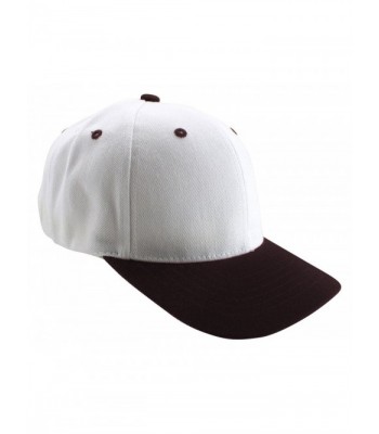 Enimay Two-Tone Canvas Baseball Caps Adjustable Velcro Strap Curved Bill Hat - White Dark Brown - CD124YDN6BF