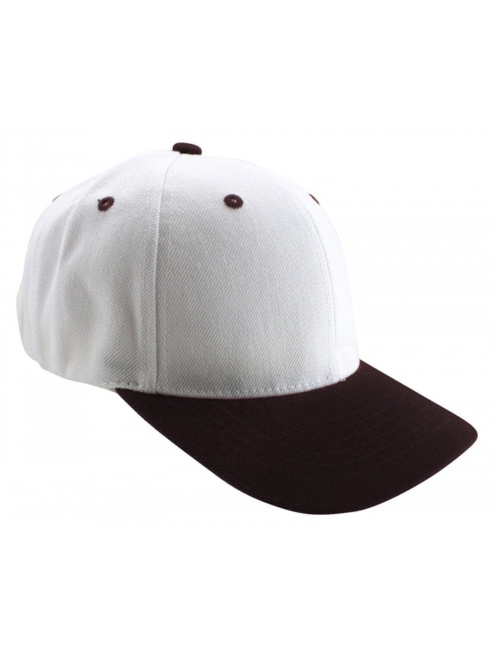 Enimay Two-Tone Canvas Baseball Caps Adjustable Velcro Strap Curved Bill Hat - White Dark Brown - CD124YDN6BF