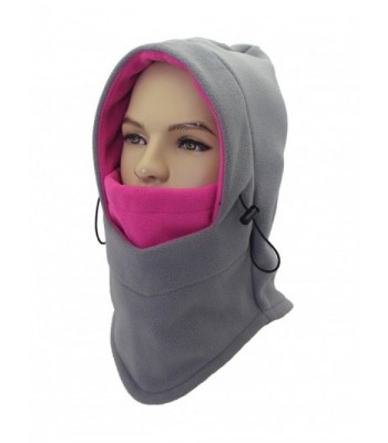 ZZLAY Balaclavas Hat Double Layers Thicken Caps Winter Warm Fleece Ski Face Mask - gray&red - C4185SZOI0H