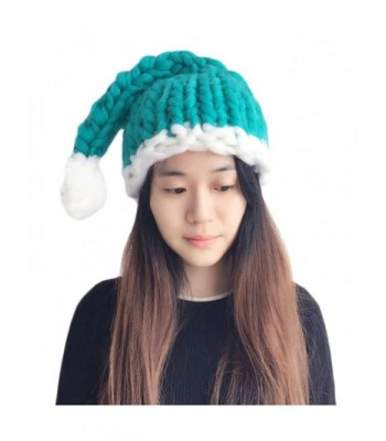 Elezay Christmas Warm Chunky Slouchy Knit Beanie Santa Hat - Green - C6187MA648Y
