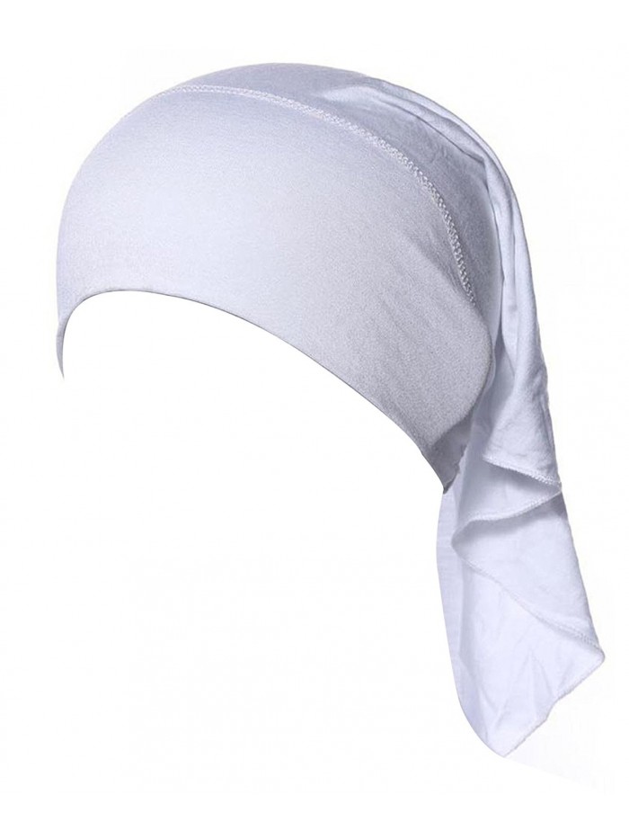 Firsthats Women Under Scarf Cap Bone Bonnet Hijab Islamic Head Cover Muslim Hat - White - CH12OHUTJYE