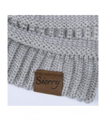 Sierry Stretch Cable Beanie Ribbed in Women's Skullies & Beanies