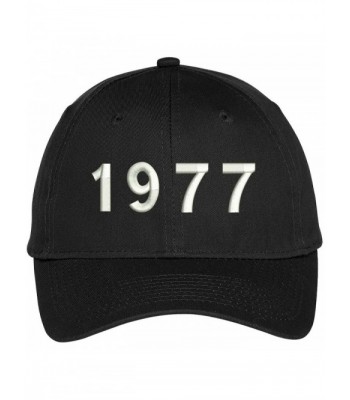 Trendy Apparel Shop 1977 Birth Year Embroidered Baseball Cap - Black - C212F1DYA2F