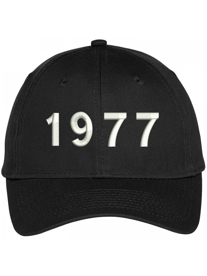 Trendy Apparel Shop 1977 Birth Year Embroidered Baseball Cap - Black - C212F1DYA2F