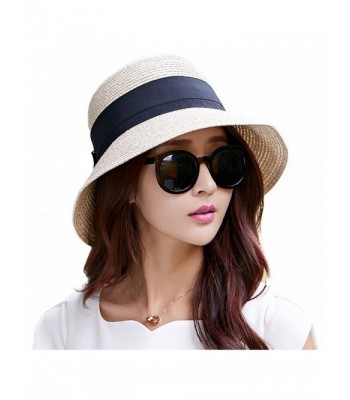 SIGGI Womens UPF50 Foldable Summer Sun Beach Straw Hats accessories Wide Brim - 69087_beige3 - CD12E73Y6YX