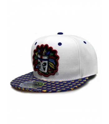 City Hunter Cf1556 Colorful Indian Mast Snapback Hats(3 Colors) - White/Royal - CS124USEU5Z