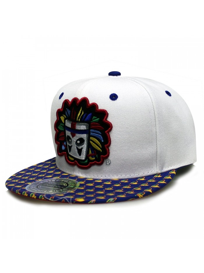 City Hunter Cf1556 Colorful Indian Mast Snapback Hats(3 Colors) - White/Royal - CS124USEU5Z